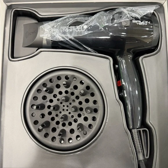 NWT Feather Light 380 Professional Hair Dryer - Black - Picture 2 of 3